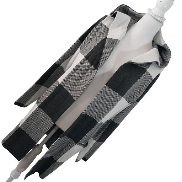 RACHEL ZOE! DOVE GRAY & WHITE OVERSIZED, HOODED DUSTER STYLE SWEATER! SZ M - Picture 9 of 9